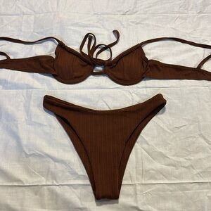 SHEIN bikini, size small, color brown